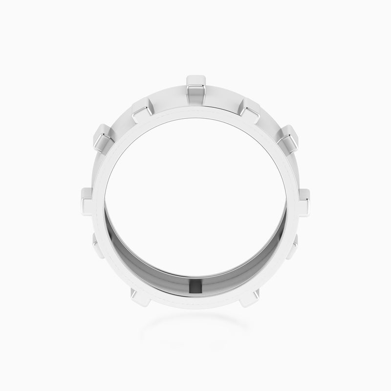 Waves by L'azurde Geometric Ring In Silver - Image 4